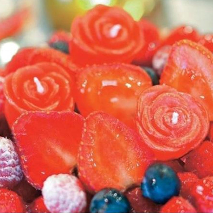 キャンドルろうそくローズ3個入パーティーキャンドルライトピンク