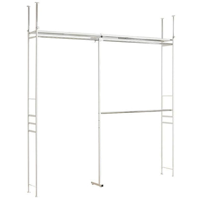 突っ張り ハンガーラック ハイタイプ ワイド 幅111～200cm 奥行30cm スリム