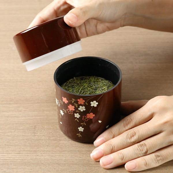 茶筒溜花さくら260ml漆器日本製