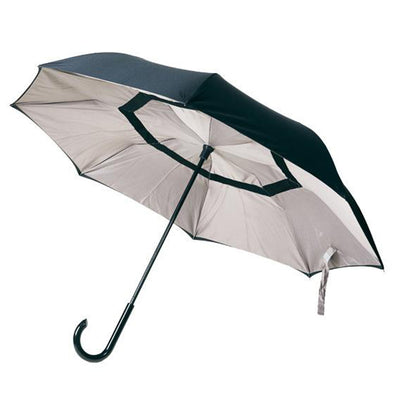 傘 晴雨兼用 逆さに開く2重傘 circus サーカス 長傘 二重傘 ベージュ×ブラック