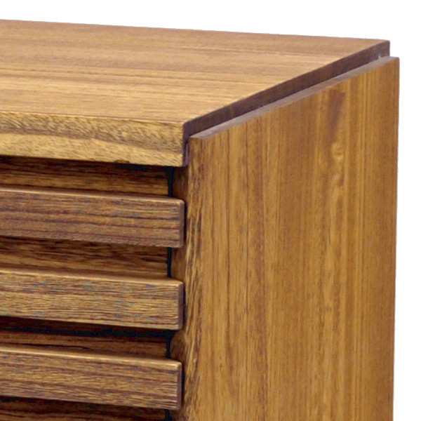 桐チェスト4段総無垢洋タンスルーバーデザイン幅80cm