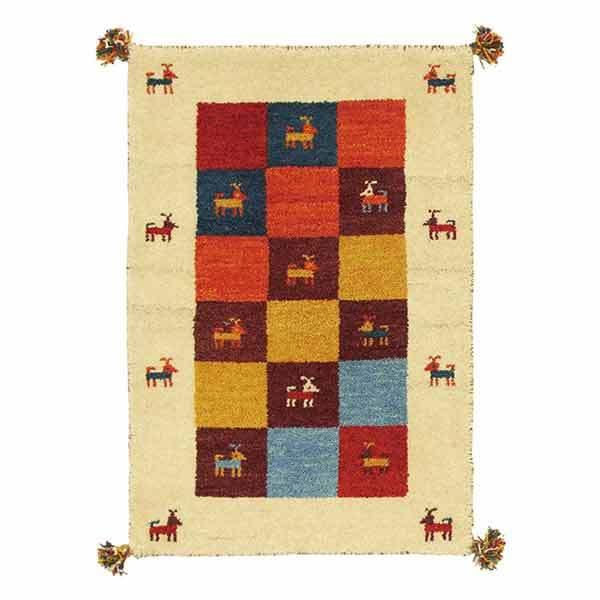 室内玄関マット45×75cm手織りギャッベインテリアマットD3