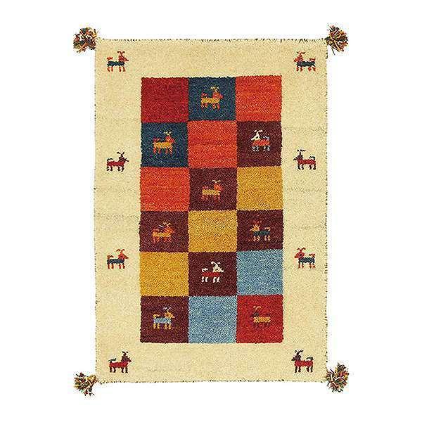 インテリアマット60×90cm手織りギャッベ屋内玄関マットD3