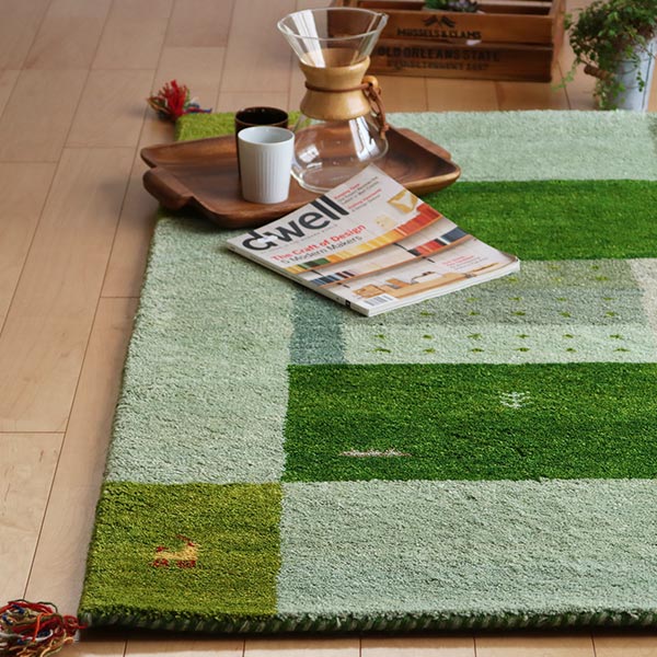 ラグインテリアマット70×120cm手織りマットギャッベD11