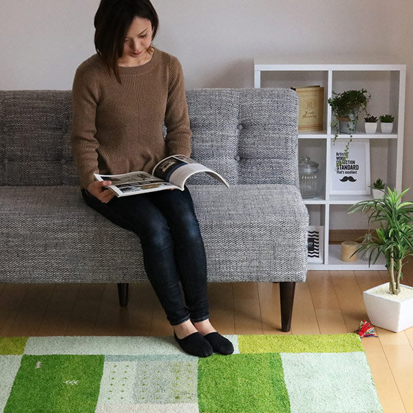 ラグインテリアマット80×140cm手織りマットギャッベD11