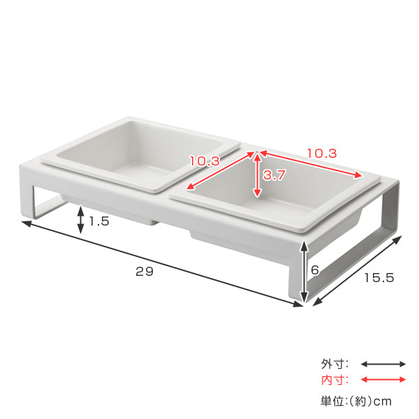 山崎実業towerペットフードボウルスタンドセットタワー