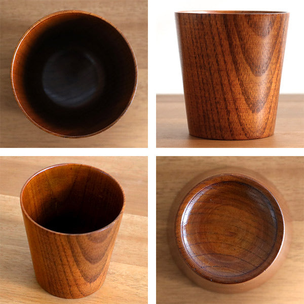 コップ240ml木製タンブラー漆天然木食器ナチュラル