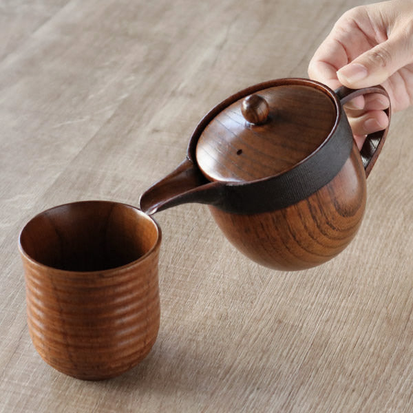 急須 布貼り 小 漆 木製 ティーポット 天然木 食器 – ハウジー