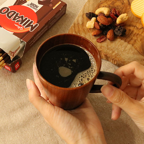 ティーカップ260ml木製漆マグカップ天然木食器