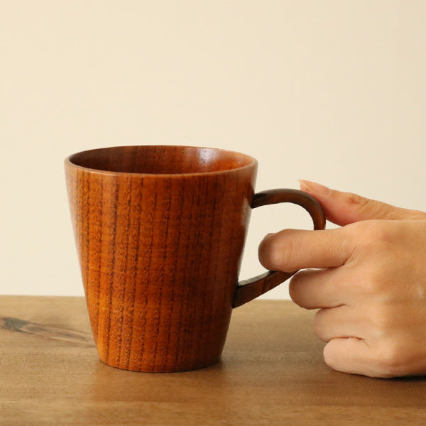 ティーカップ260ml木製漆マグカップ天然木食器