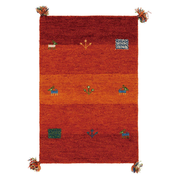 ラグラグマット80×140cm手織りマットギャッベD16