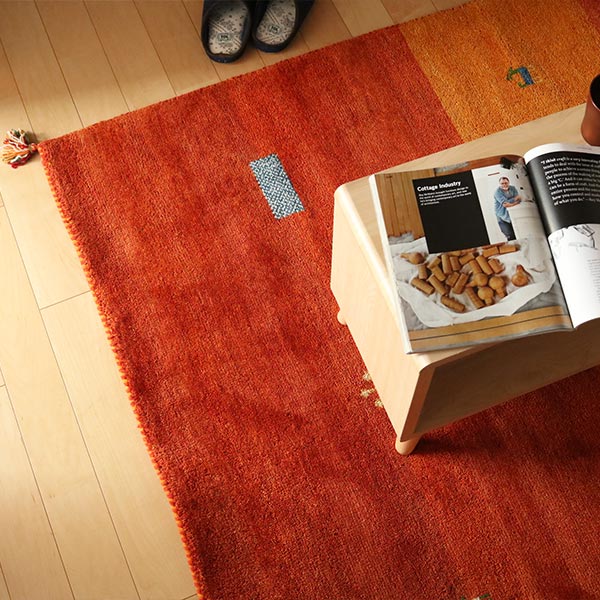 ラグ1畳半140×200cm手織りマットラグマットギャッベD16