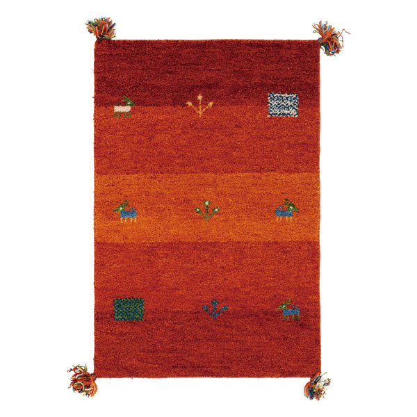 ラグ1畳半140×200cm手織りマットラグマットギャッベD16