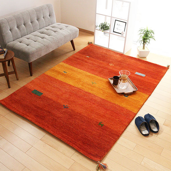 ラグ1畳半140×200cm手織りマットラグマットギャッベD16