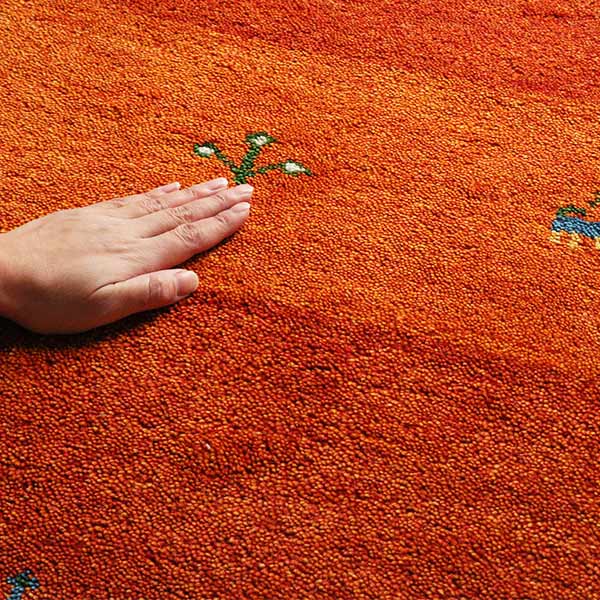 ラグ2畳200×200cm手織りマットラグマットギャッベD16