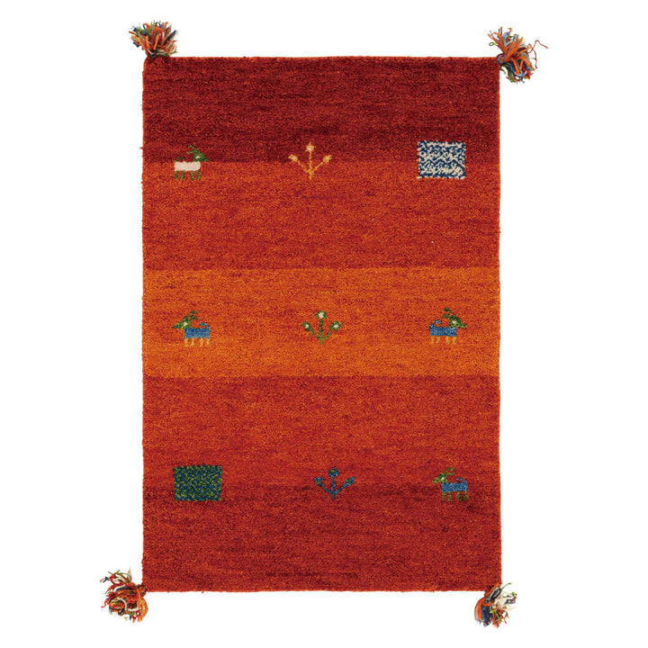 ラグ2畳200×200cm手織りマットラグマットギャッベD16