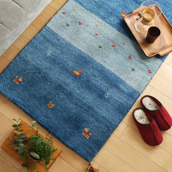 ラグラグマット70×120cm手織りマットギャッベ玄関マットD20