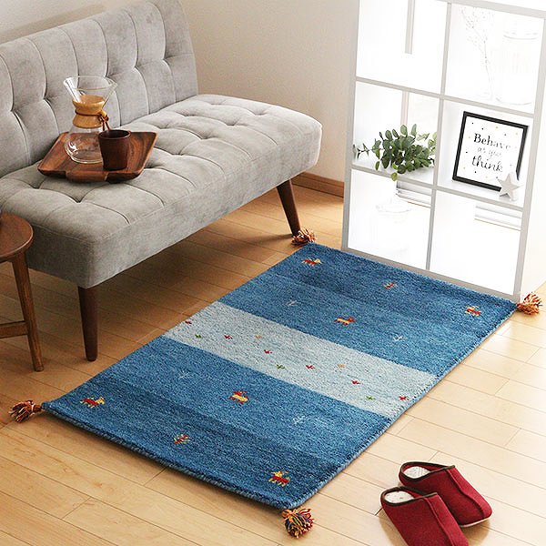 ラグラグマット70×120cm手織りマットギャッベ玄関マットD20