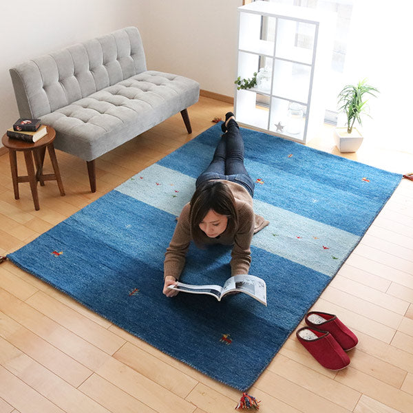 ラグ1畳半140×200cm手織りマットラグマットギャッベD20