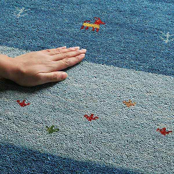 ラグ2畳200×200cm手織りマットラグマットギャッベD20