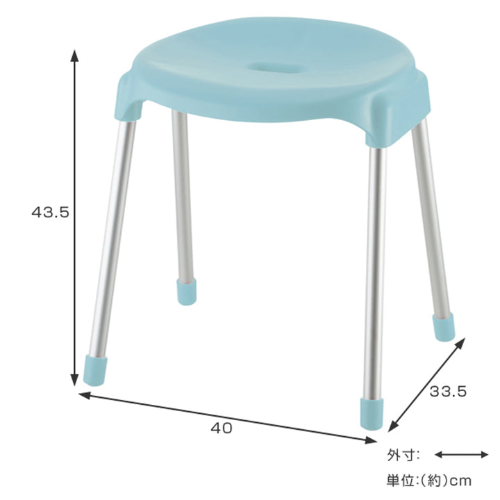 風呂椅子バスチェアリセルバLXワイドスツール40アルミ脚40cmホワイト