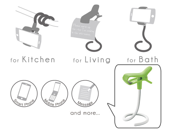 スマホスタンドスマホホルダークリップハユールまきまきクリップグリーン