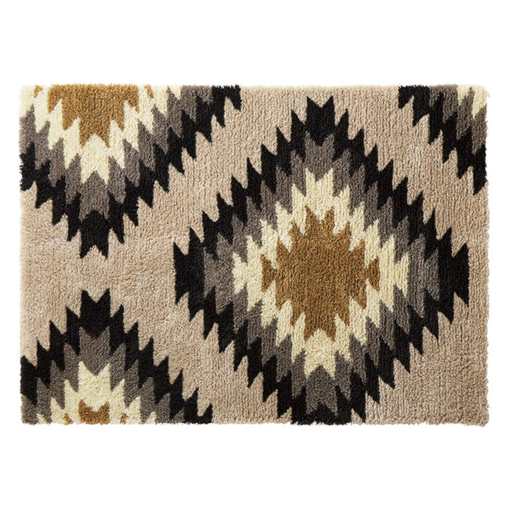 ラグ約1.5畳140×200cm防ダニ床暖ホットカーペット対応オルテガ柄