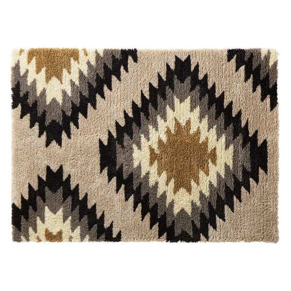 ラグ約1.5畳140×200cm防ダニ床暖ホットカーペット対応オルテガ柄