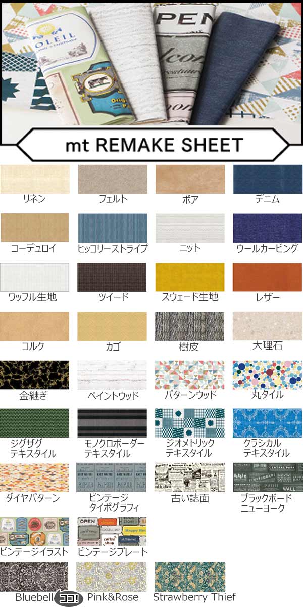 貼ってはがせる壁紙リメイクシート壁紙シートmtリメイクシートWilliamMorrisBluebell
