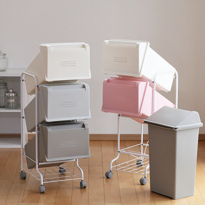 ゴミ箱縦型3分別コンテナスタイル