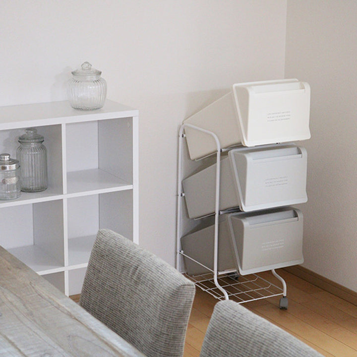 ゴミ箱縦型3分別コンテナスタイル