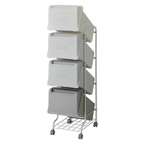 ゴミ箱縦型4分別コンテナスタイル