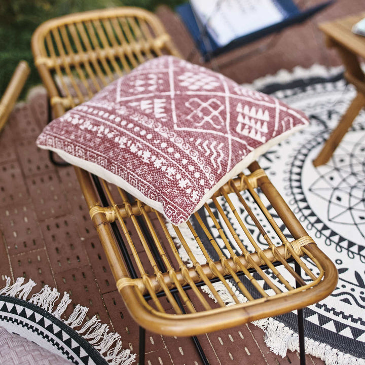 ラタンベンチ2人掛け長椅子アイアンフレーム籐家具幅121cm