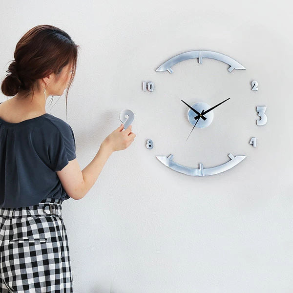 時計掛け時計DIYCLOCKシルバーウォールクロックアナログ