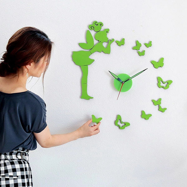 時計掛け時計DIYCLOCKグリーンウォールクロックアナログ