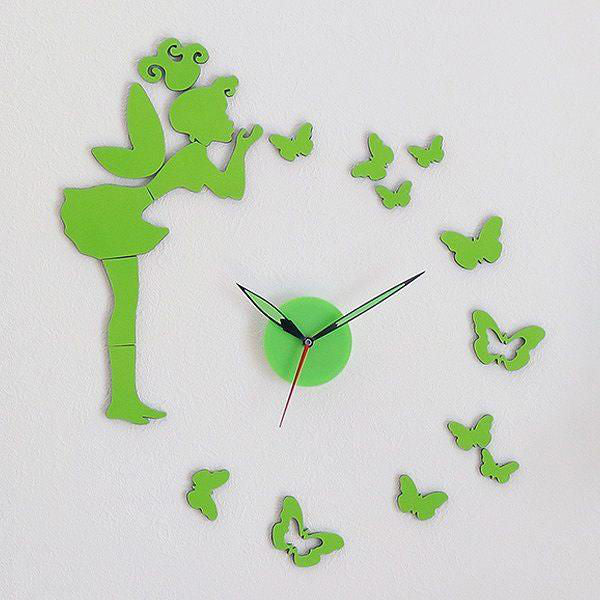 時計掛け時計DIYCLOCKグリーンウォールクロックアナログ