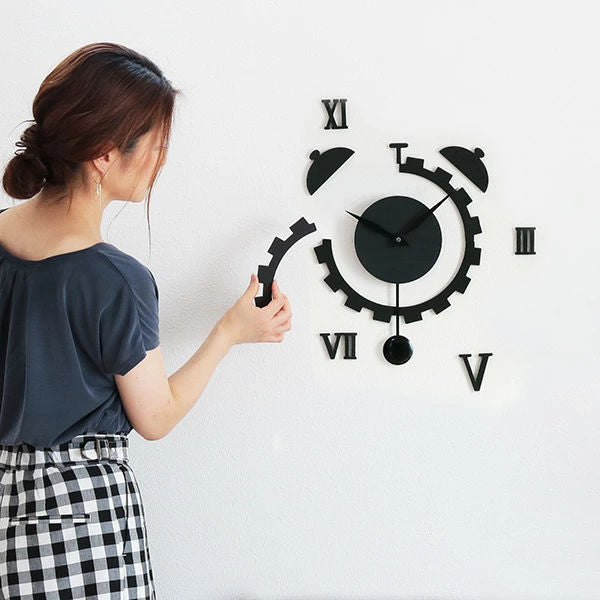 時計掛け時計DIYCLOCKブラックウォールクロックアナログ