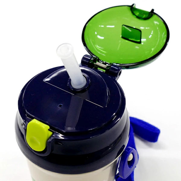 水筒ディノサウルス恐竜シリコンストローボトルストロー付340ml子ども