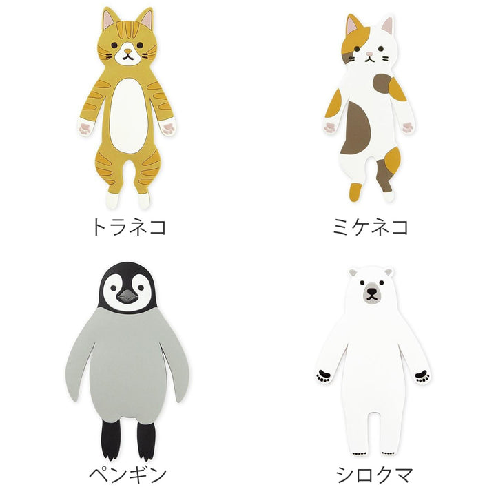 フック吸着スティッキーフレンズアニマルかわいいはがせる吸着式フックトラネコ