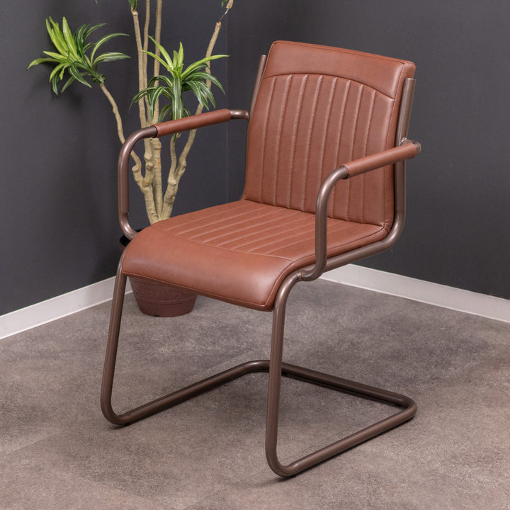 ダイニングチェア座面高46cmスチールソフトレザー