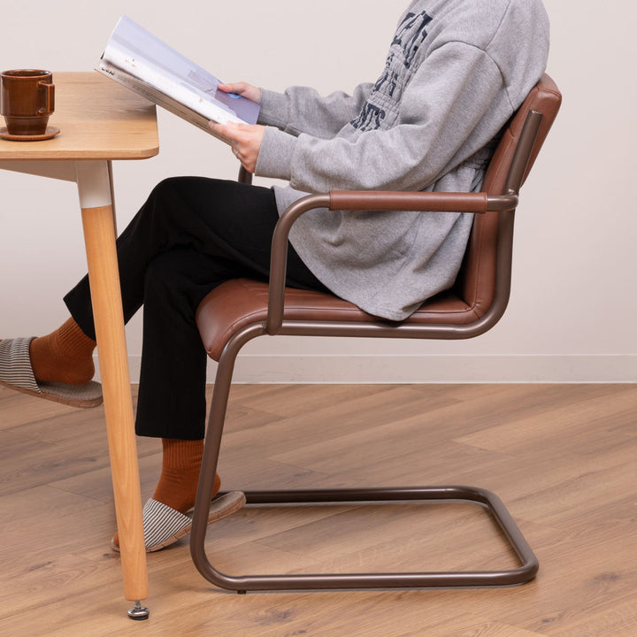 ダイニングチェア座面高46cmスチールソフトレザー