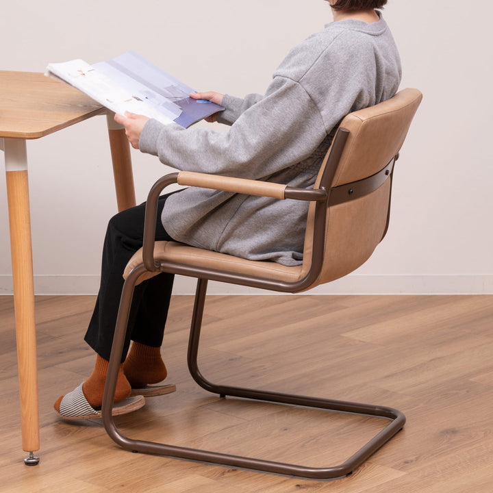 ダイニングチェア座面高46cmスチールソフトレザー