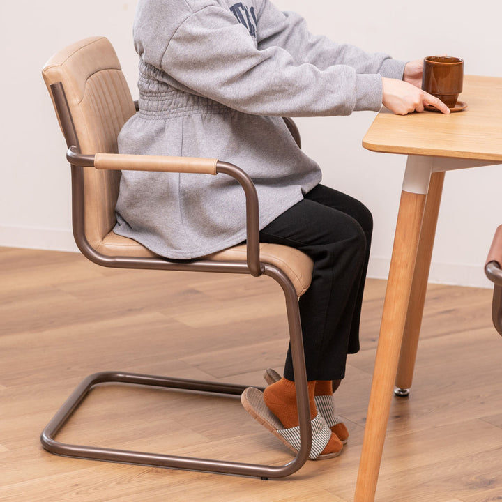 ダイニングチェア座面高46cmスチールソフトレザー