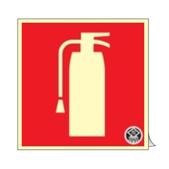 中輝度蓄光消火器標識 ステッカータイプ 小