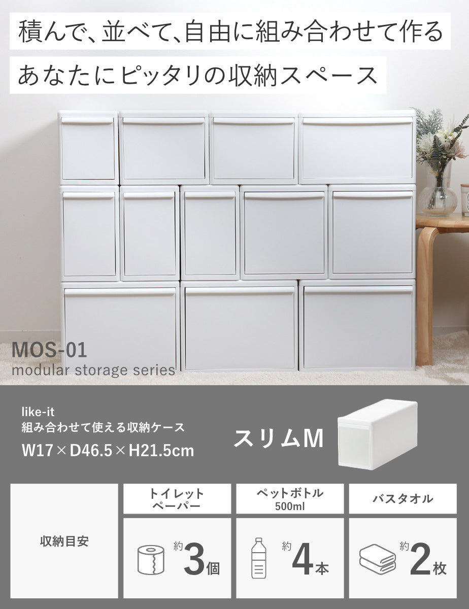 収納ケース スリム M プラスチック 引き出し 収納 幅17×奥行47×高さ