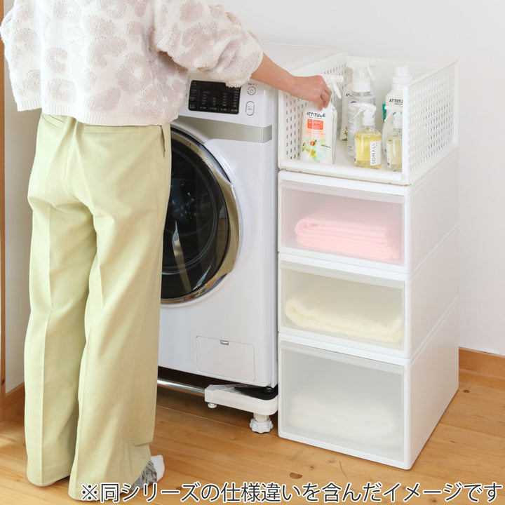 収納トレーワイドLプラスチック洗面台下収納日本製