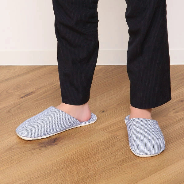 スリッパjyabjyab爽やかコットンリネンＬ洗える