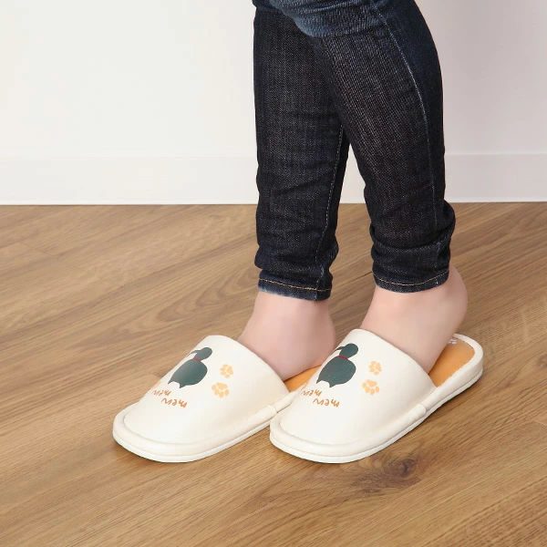 スリッパトイレスリッパふきふきシルエットねこスリッパ外縫いMネコ