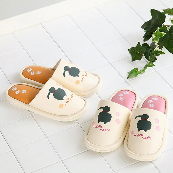 スリッパトイレスリッパふきふきシルエットねこスリッパ外縫いMネコ