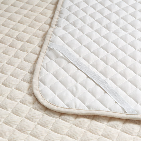 敷きパッドシングル高島ちぢみ無漂白無着色綿100％日本製